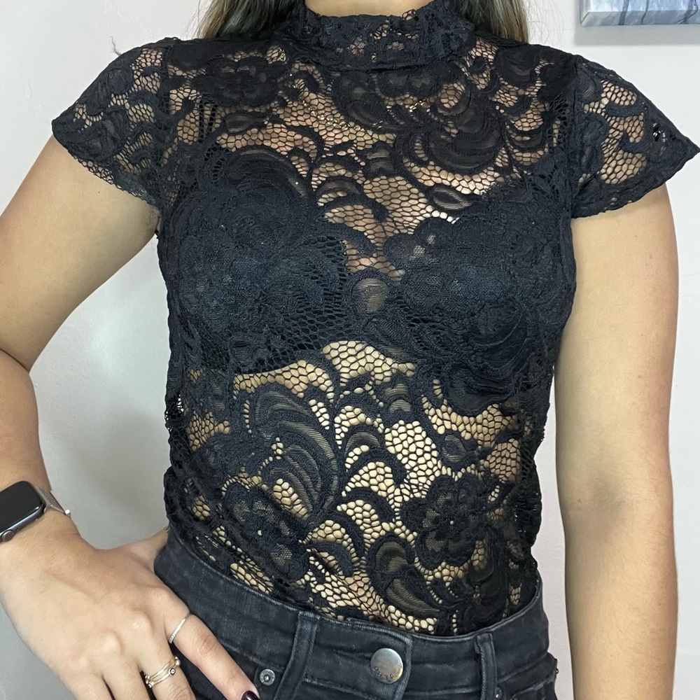 It’s a small and it’s very sexy, black lace